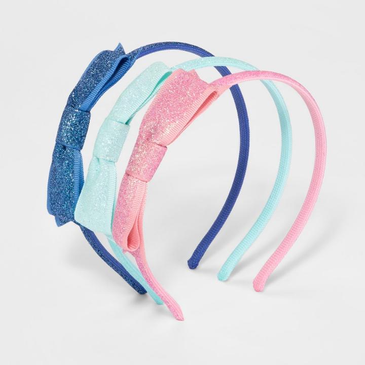 Girls' 3pk Glitter Bow Headband - Cat & Jack,