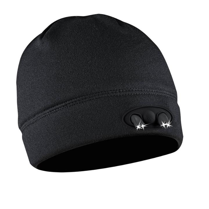 Powercap 4 Led Compression Fleece Cap - Black
