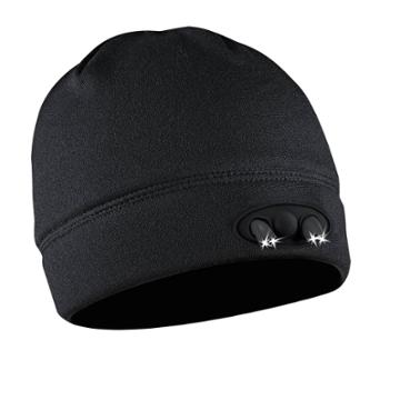 Powercap 4 Led Compression Fleece Cap - Black