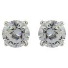 Distributed By Target Sterling Silver Round Button Stud Earring -