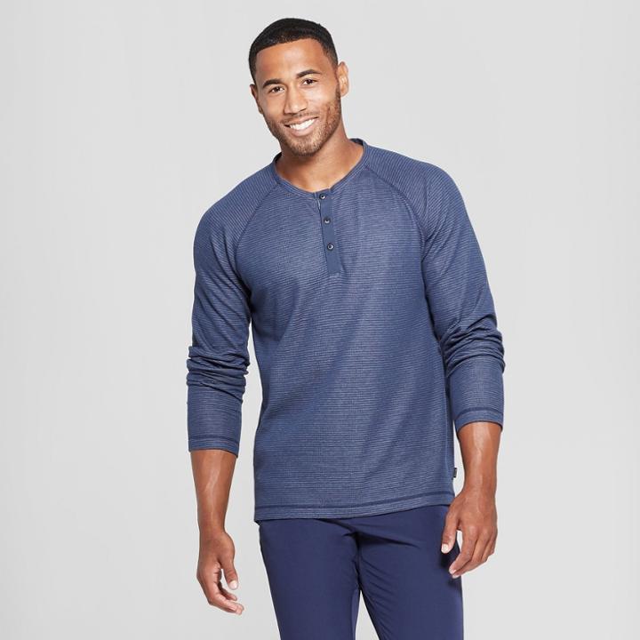 Mpg Sport Men's Long Sleeve Henley - Navy