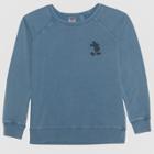 Junk Food Women's Plus Size Mickey Mouse French Terry Pullover Sweatshirt - Blue