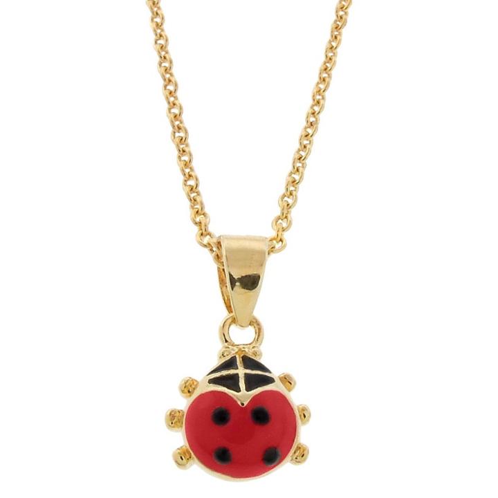 Distributed By Target Ellen 18l Gold Overlay Enamel Ladybug Pendant - Red, Girl's
