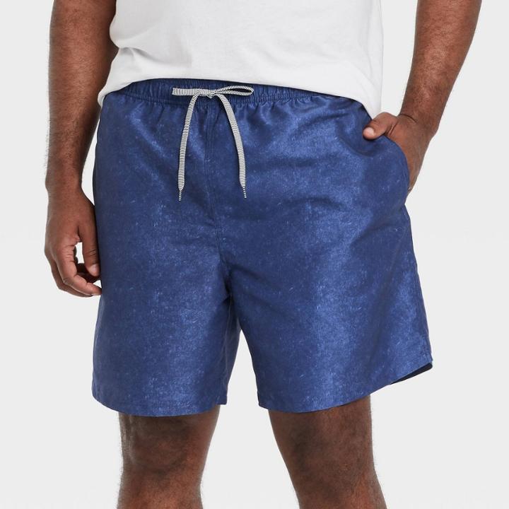 Men's Big & Tall 7 Swim Trunks - Goodfellow & Co Navy
