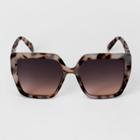 Women's Tortoise Shell Oversized Square Sunglasses - A New Day Gray