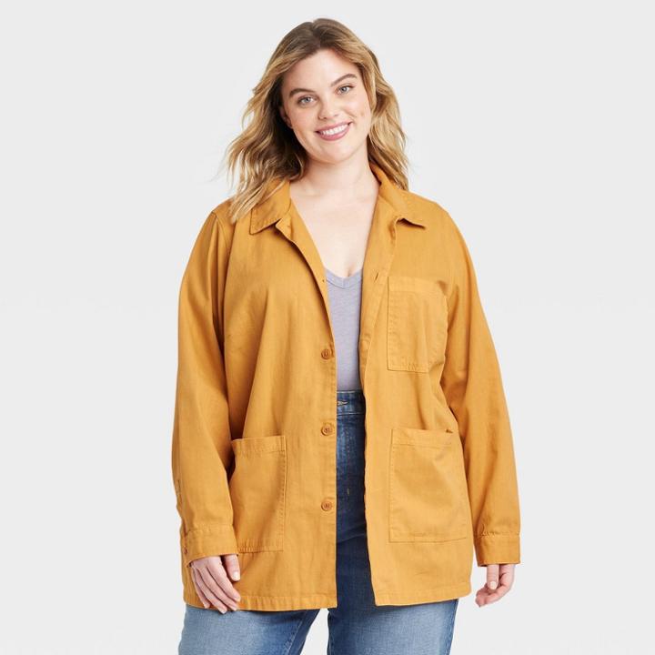 Women's Plus Size Utility Chore Jacket - Universal Thread Yellow