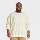 Men's Big & Tall Relaxed Fit Crew Neck Pullover Sweatshirt - Goodfellow & Co Oatmeal/floral Print