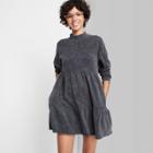 Women's Long Sleeve Sweatshirt Dress - Wild Fable Washed Black