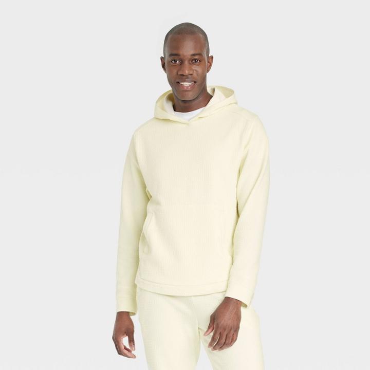 Men's Textured Knit Hoodie - All In Motion Yellow