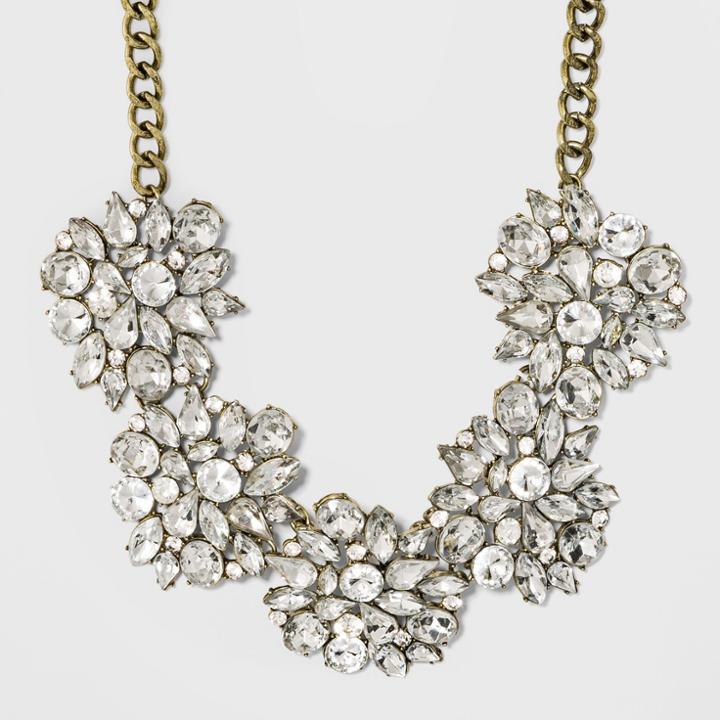 Sugarfix By Baublebar Lustrous Crystal Statement Necklace - Clear, Girl's