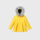 Toddler Girls' Hooded Fashion Faux Wool Coat With Removable Fur - Cat & Jack Yellow