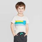 Toddler Boys' Elevated Texture Stripe T-shirt - Cat & Jack Light Gray 3t, Boy's, White