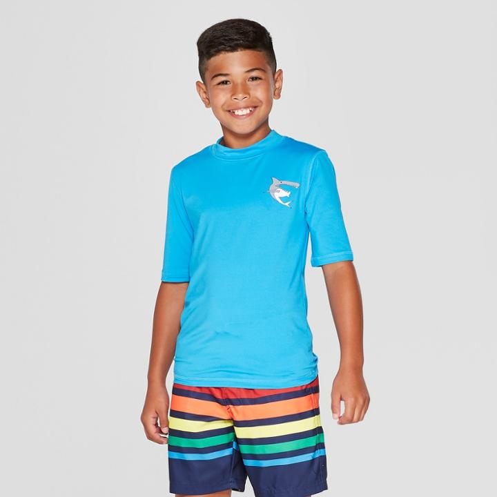 Boys' Shark Pocket Rash Guard - Cat & Jack Blue S, Boy's,
