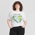 Recyclo Women's Plus Size Earth Lover Boyfriend Short Sleeve Graphic T-shirt (juniors') - White 1x, Women's,