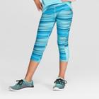 Girls' Mesh Pieced Printed Capri Leggings - C9 Champion Blue