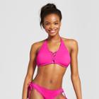 Women's Strappy High Neck Halter Bikini Top - Mossimo Hot Pink D/dd Cup