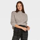 Women's Mock Turtleneck Pullover Sweater - A New Day Gray
