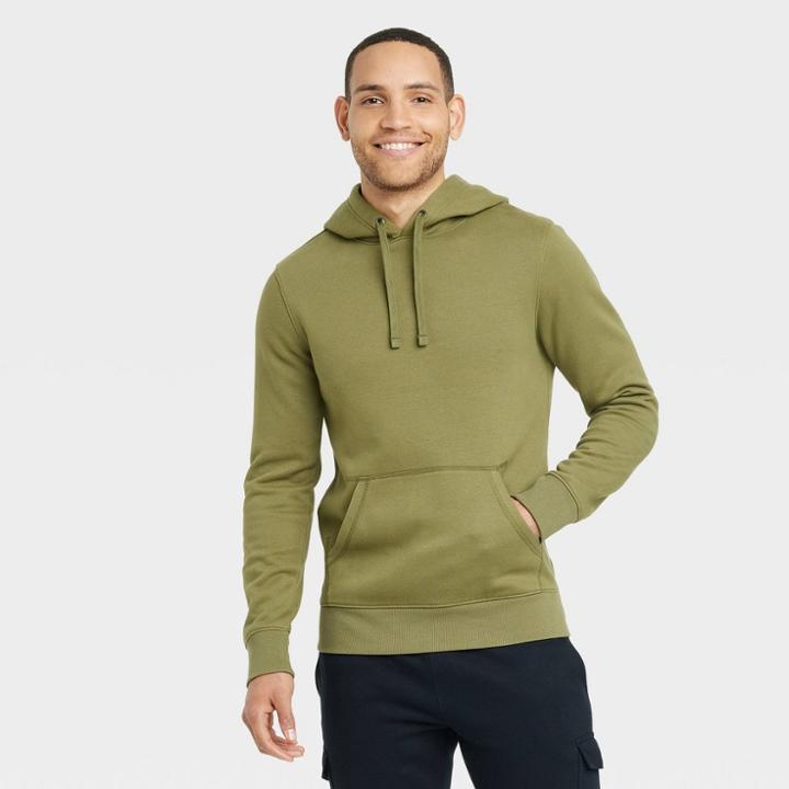 Men's Standard Fit Pullover Sweatshirt - Goodfellow & Co Olive Green
