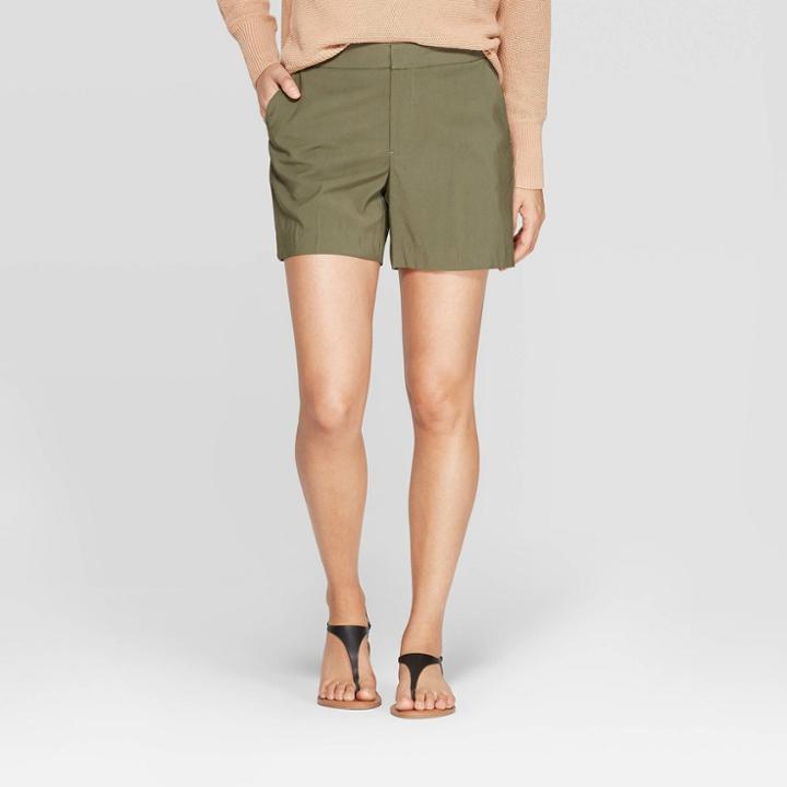 Target Women's Regular Fit Mid-rise Shorts - A New Day Olive (green)