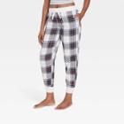 Women's Perfectly Cozy Flannel Jogger Pajama Pants - Stars Above White