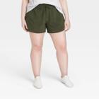 Women's Plus Size Stretch Woven Mid-rise Shorts 4 - All In Motion Olive Green