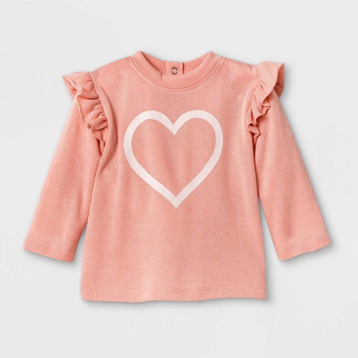 Grayson Mini Baby Girls' Heart Sweatshirt - Pink