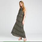 Maternity Polka Dot Nursing Halter Maxi Dress - Expected By Lilac Olive/ivory S, Women's, Green White