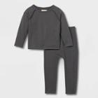 Grayson Collective Toddler Boys' Long Sleeve Pocket T-shirt & Jogger Set - Charcoal