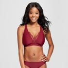 Women's Lace Triangle Bikini Top - Xhilaration Black Cherry D/dd Cup, Red