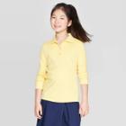 Girls' Long Sleeve Interlock Polo Shirt - Cat & Jack Yellow