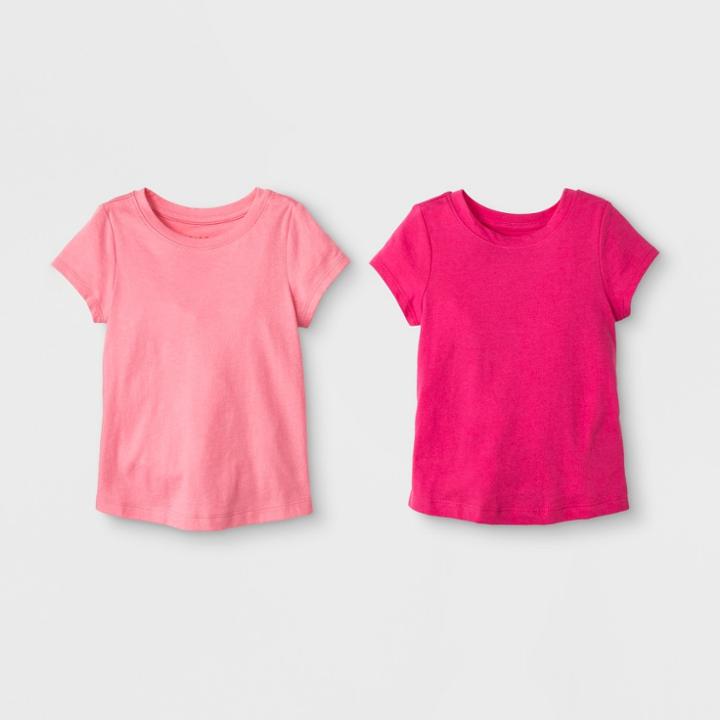Toddler Girls' 2pk Short Sleeve T-shirt Set - Cat & Jack Paradise Pink/magenta