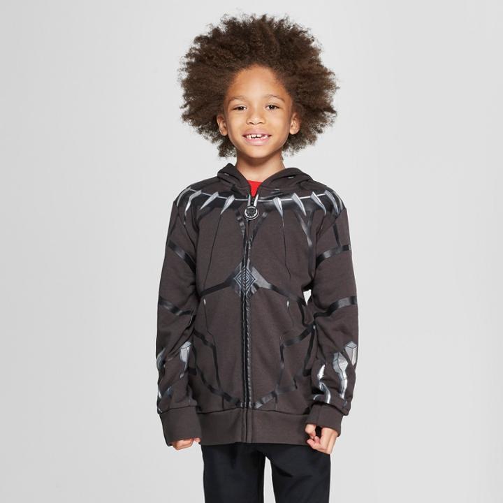 Marvel Boys' Black Panther Costume Hoodie - Black