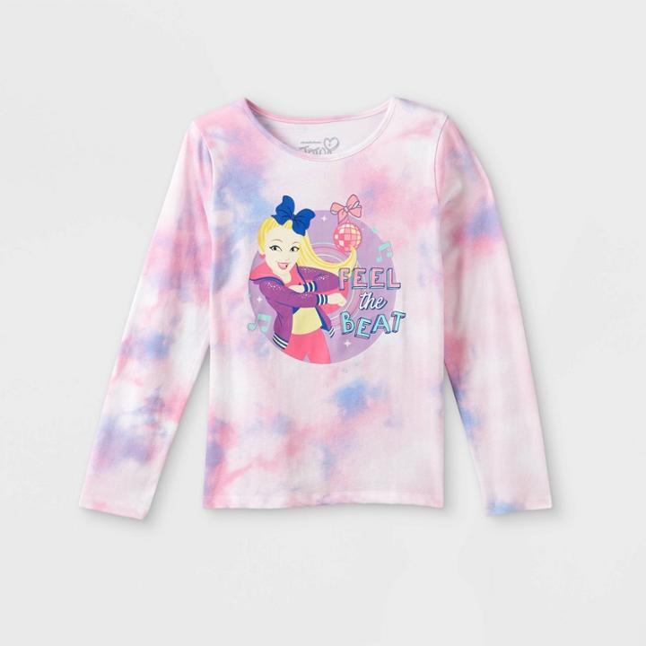 Girls' Jojo Siwa Tie-dye Long Sleeve Graphic T-shirt -