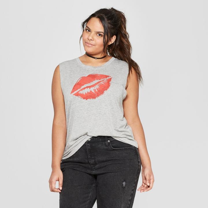 Fifth Sun Women's Plus Size Gloss Grin Kiss Tank Top - (juniors') Fifth