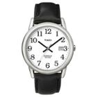 Men's Timex Easy Reader Watch With Leather Strap - Silver/black T2h281jt,
