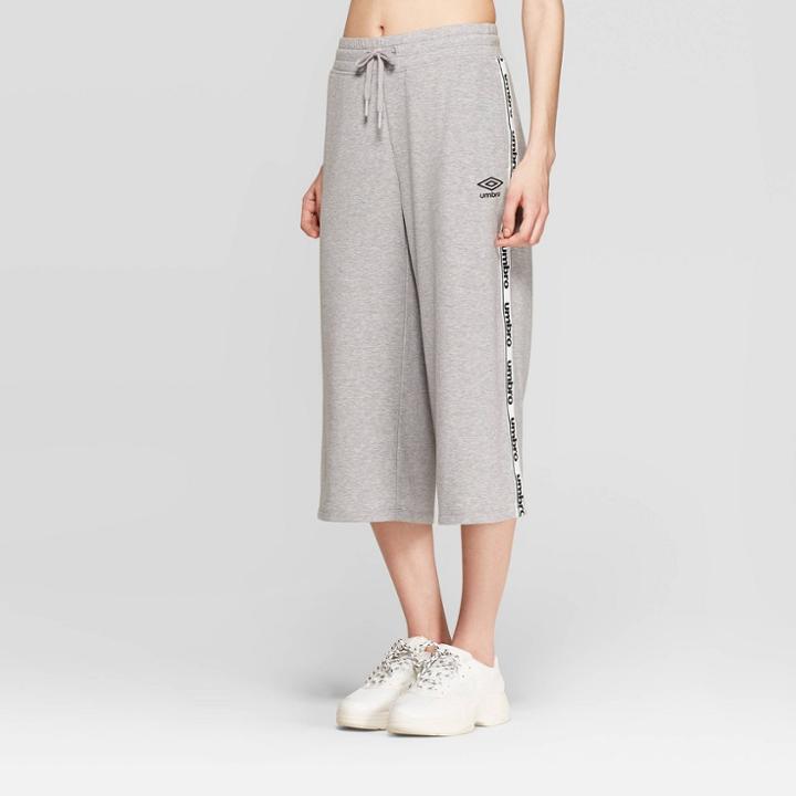 Umbro Women's Wide Leg Crop Pants - Gray Heather
