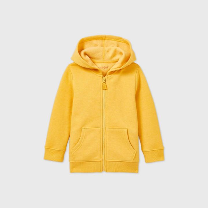 Toddler Boys' Zip-up Fleece Hoodie Sweatshirt - Cat & Jack Yellow