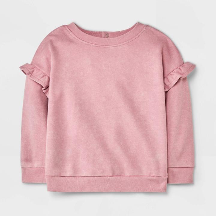 Baby Girls' Ruffle Sweatshirt - Cat & Jack Pink Newborn