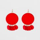 Smooth Beads Matte Sprayed Chandelier Earrings - A New Day Red