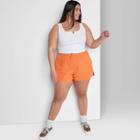 Women's Plus Size High-rise Trek Shorts - Wild Fable Tangerine