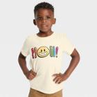 No Brand Pride Kids' Proud Smiley Short Sleeve Round Neck T-shirt - Cream