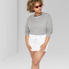 Women's Plus Size Long Sleeve Skater Boxy T-shirt - Wild Fable Heather Gray