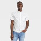 Men's Floral Print Slim Fit Short Sleeve Button-down Shirt - Goodfellow & Co Off-white/floral