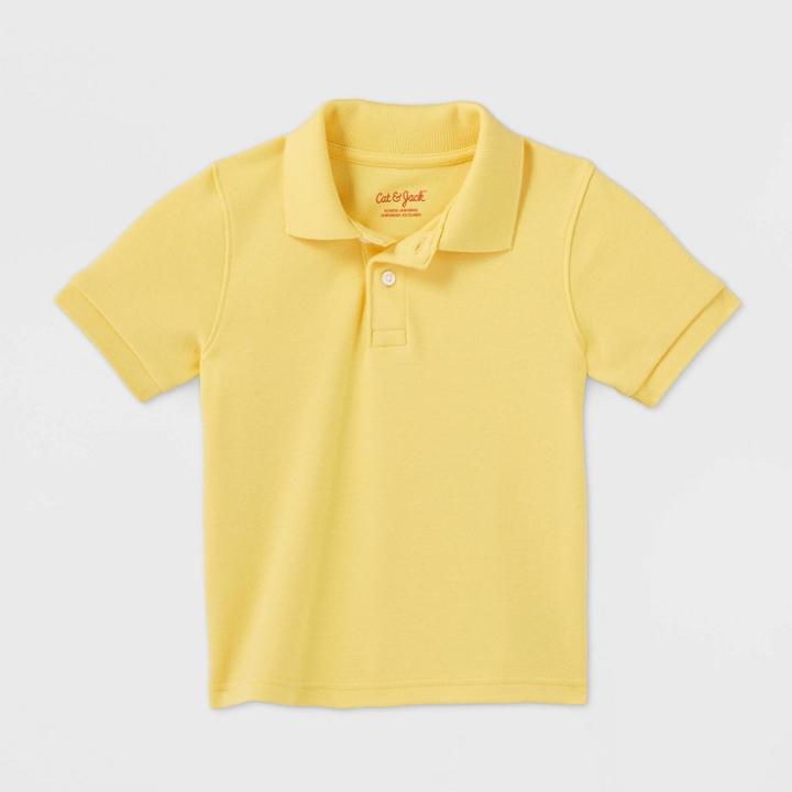 Petitetoddler Boys' Short Sleeve Interlock Uniform Polo Shirt - Cat & Jack Yellow