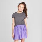 Girls' Short Sleeve T-shirt - Cat & Jack Charcoal (grey)