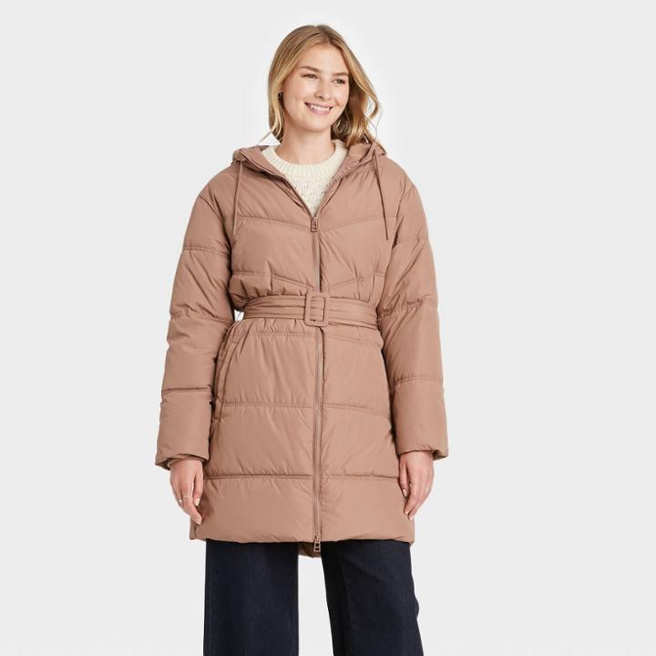 Women's Puffer Jacket - A New Day Clay