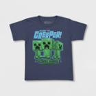 Boys' Minecraft Creeper Short Sleeve Graphic T-shirt With Funko Pop! - Blue