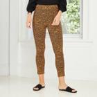 Women's Leopard Print High-rise Cropped Pants - Who What Wear Brown