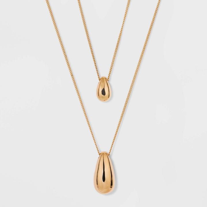 Long Teardrops Pendant Necklace - A New Day Gold