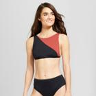 Sunn Lab Swim Sunn Lab Women's Color Block High Neck Bikini Top - Amber/black